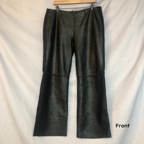 DANIER Leather Black Buttery Leather Pants Lined, Size 8 - Picture 2 of 13